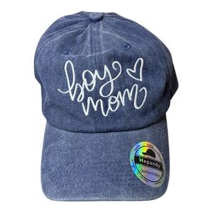 Hepandy Baseball Hat Blue 'Boy Mom'  adjustable fit